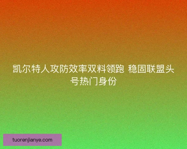 凯尔特人攻防效率双料领跑 稳固联盟头号热门身份